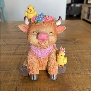 Easter Spring Highland Cow
